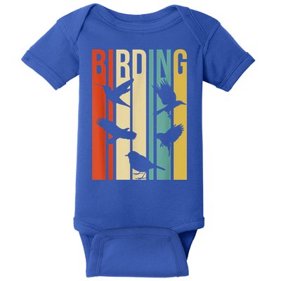 Vintage Style Birding Cute Gift For Birders With Birds Baby Bodysuit