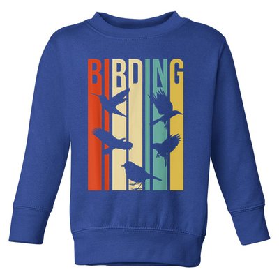 Vintage Style Birding Cute Gift For Birders With Birds Toddler Sweatshirt