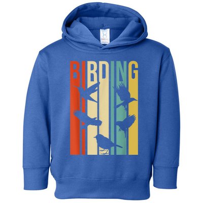 Vintage Style Birding Cute Gift For Birders With Birds Toddler Hoodie