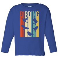 Vintage Style Birding Cute Gift For Birders With Birds Toddler Long Sleeve Shirt