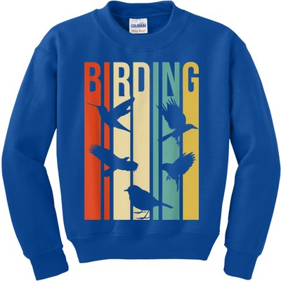 Vintage Style Birding Cute Gift For Birders With Birds Kids Sweatshirt