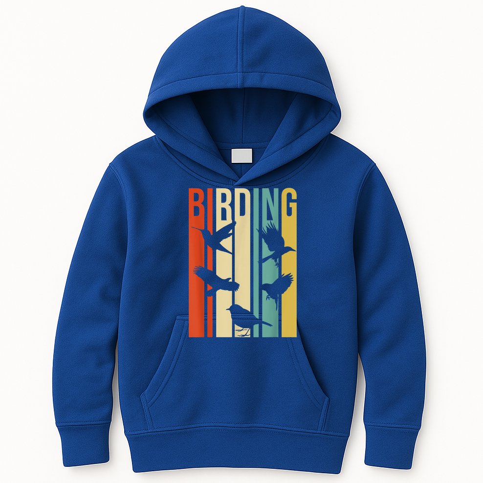 Vintage Style Birding Cute Gift For Birders With Birds Kids Hoodie