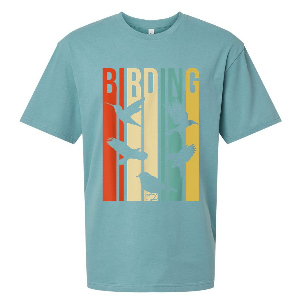 Vintage Style Birding Cute Gift For Birders With Birds Sueded Cloud Jersey T-Shirt