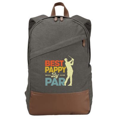 Vintage Style Best Pappy By Par Golf Lover Funny Fathers Day Gift Cotton Canvas Backpack