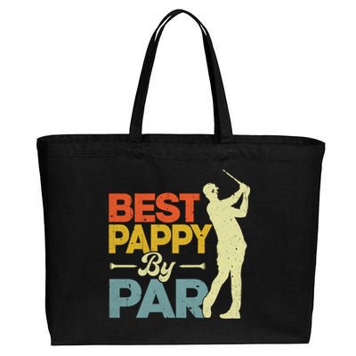 Vintage Style Best Pappy By Par Golf Lover Funny Fathers Day Gift Cotton Canvas Jumbo Tote