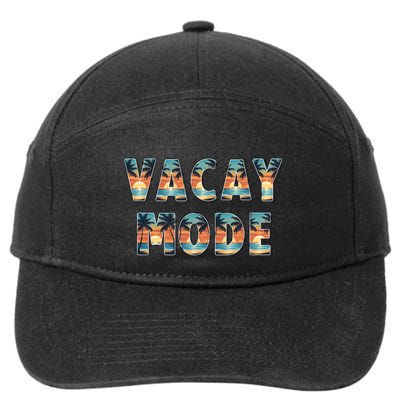 Vacation Summer Beach Scenery And Palm Trees Vacay Mode Ocean Gift 7-Panel Snapback Hat