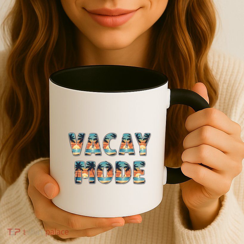 Vacation Summer Beach Scenery And Palm Trees Vacay Mode Ocean Gift Mug