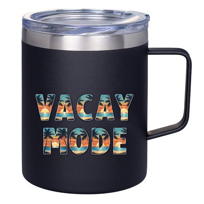 Vacation Summer Beach Scenery And Palm Trees Vacay Mode Ocean Gift 12oz Stainless Steel Coffee Mug
