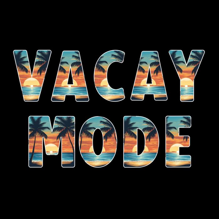 Vacation Summer Beach Scenery And Palm Trees Vacay Mode Ocean Gift Women's Crop Top Tee