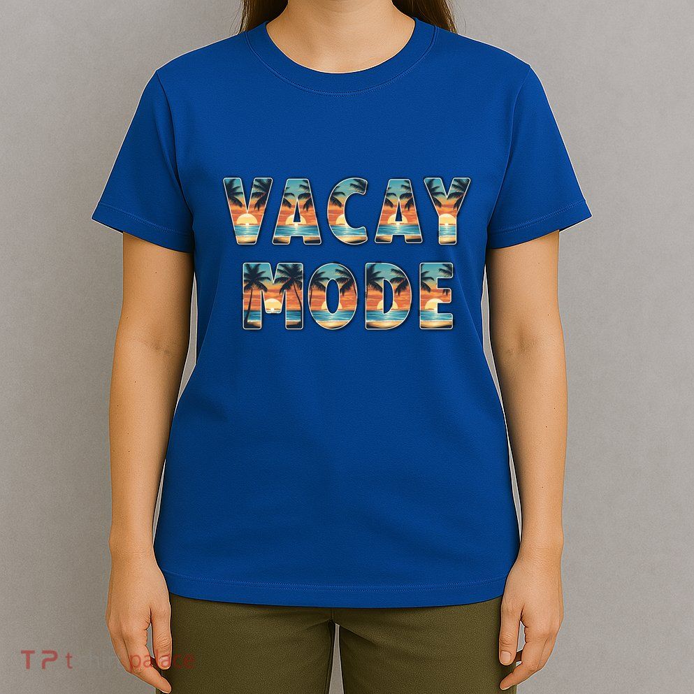Vacation Summer Beach Scenery And Palm Trees Vacay Mode Ocean Gift T-Shirt