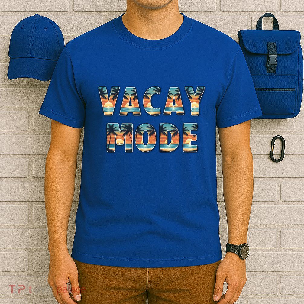 Vacation Summer Beach Scenery And Palm Trees Vacay Mode Ocean Gift T-Shirt