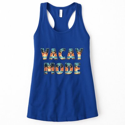 Vacation Summer Beach Scenery And Palm Trees Vacay Mode Ocean Gift Womens Tank Top
