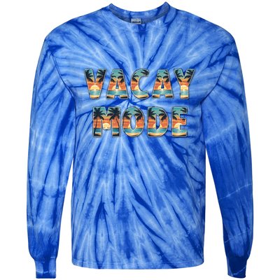 Vacation Summer Beach Scenery And Palm Trees Vacay Mode Ocean Gift Tie-Dye Long Sleeve Shirt