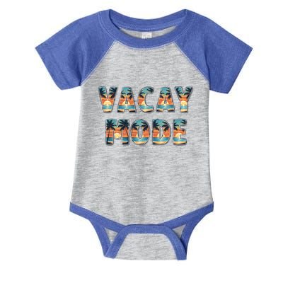 Vacation Summer Beach Scenery And Palm Trees Vacay Mode Ocean Gift Infant Baby Jersey Bodysuit