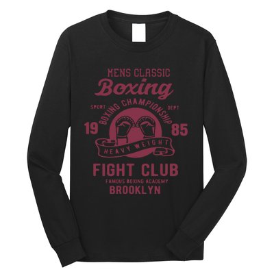 Vintage Style Boxing Boxing Gloves Graphics Long Sleeve Shirt