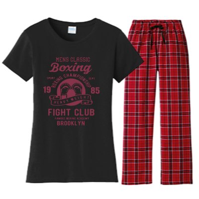 Vintage Style Boxing Boxing Gloves Graphics Women's Flannel Pajama Set