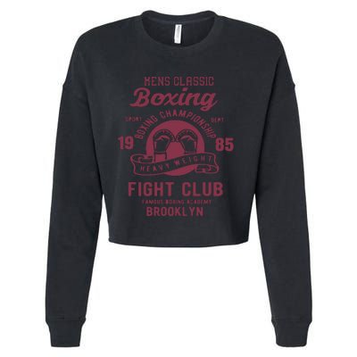 Vintage Style Boxing Boxing Gloves Graphics Cropped Pullover Crew