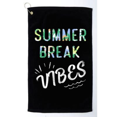 Vacay Summer Brake Vibes Vacation Tee Beach Palms Cruise Tee Great Gift Platinum Collection Golf Towel