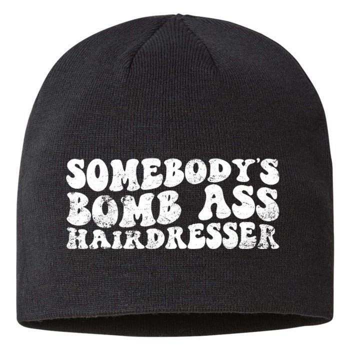 Vintage Somebody's Bomb Ass Hairdresser Premium Sustainable Beanie