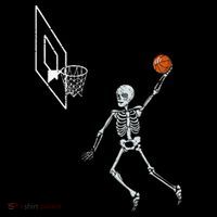 Vintage Skeleton Basketball Player Dunking Hoop Drawstring Bag