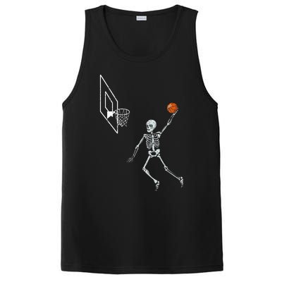 Vintage Skeleton Basketball Player Dunking Hoop PosiCharge Competitor Tank