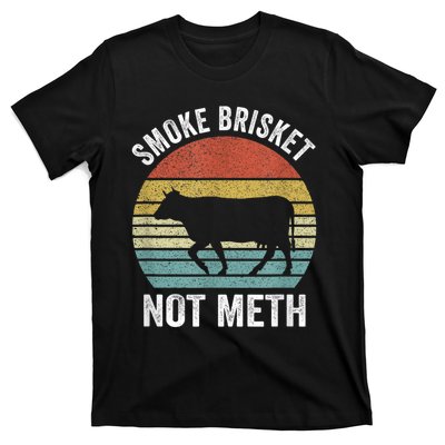 Vintage Smoke Brisket Not Meth Funny BBQ Grilling Master T-Shirt