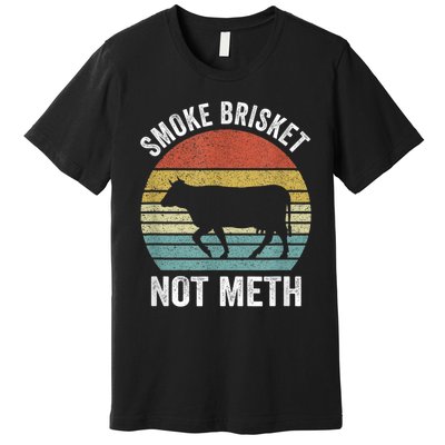 Vintage Smoke Brisket Not Meth Funny BBQ Grilling Master Premium T-Shirt