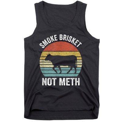 Vintage Smoke Brisket Not Meth Funny BBQ Grilling Master Tank Top