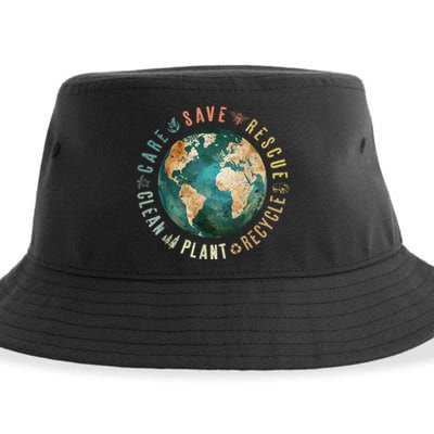 Vintage Save Bees Rescue Animals Recycle Plastic Earth Day Sustainable Bucket Hat