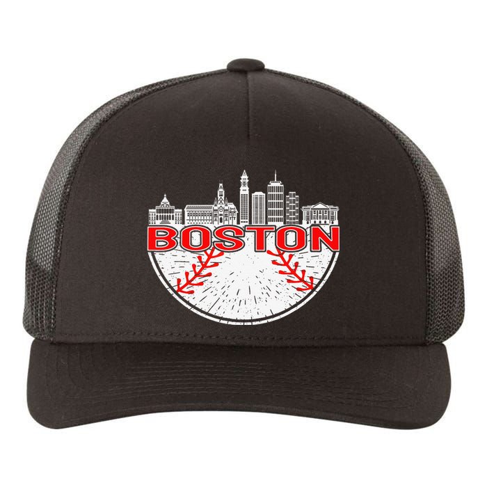 Vintage Style Boston Baseball Tee for Wo Yupoong Adult 5-Panel Trucker Hat