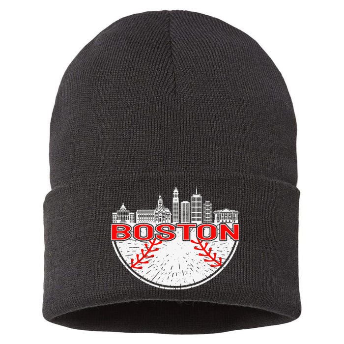 Vintage Style Boston Baseball Tee for Wo Sustainable Knit Beanie