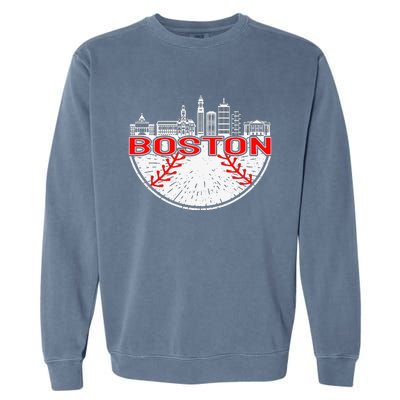 Vintage Style Boston Baseball Tee for Wo Garment-Dyed Sweatshirt