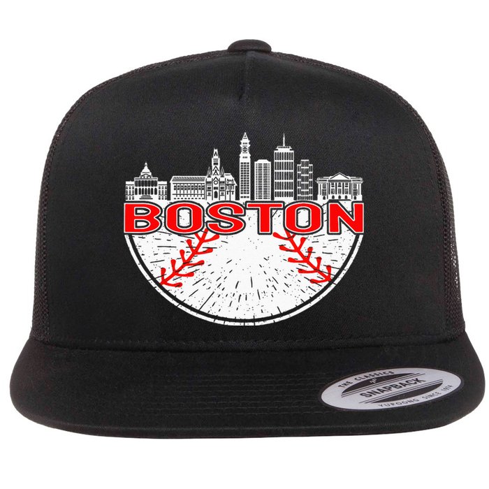 Vintage Style Boston Baseball Tee For Women And Men Flat Bill Trucker Hat