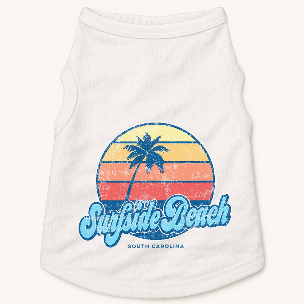 Vintage Surfside Beach South Carolina Sc Classic 70s Doggie Tank