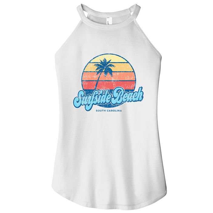 Vintage Surfside Beach South Carolina Sc Classic 70s Women's Perfect Tri Rocker Tank