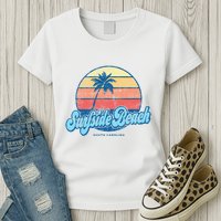 Vintage Surfside Beach South Carolina Sc Classic 70s Womens T-Shirt