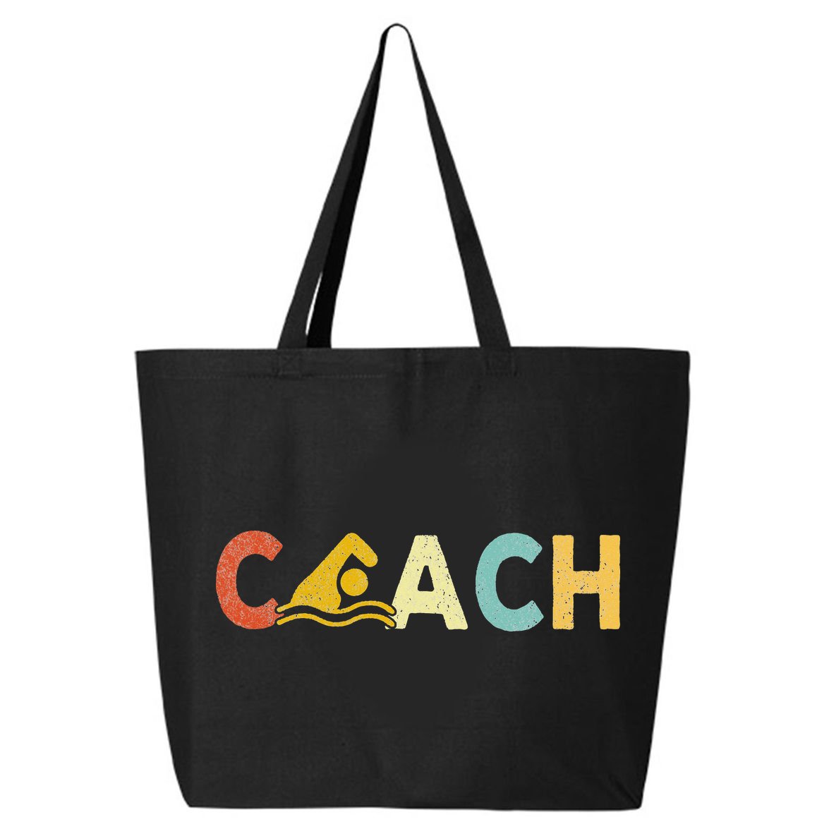 Vintage Swim Coach Swimming Coach Swim Teacher Swimmer Retro 25L Jumbo Tote