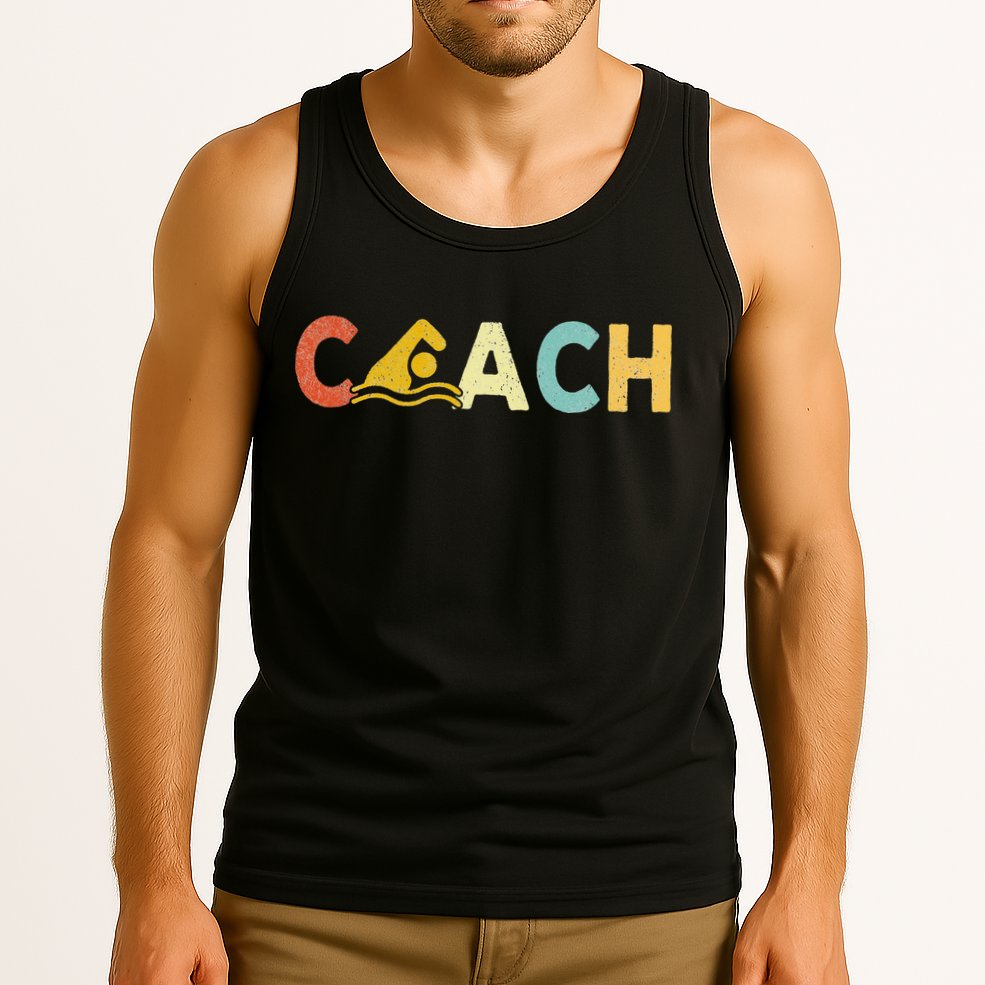 Vintage Swim Coach Swimming Coach Swim Teacher Swimmer Retro Tank Top