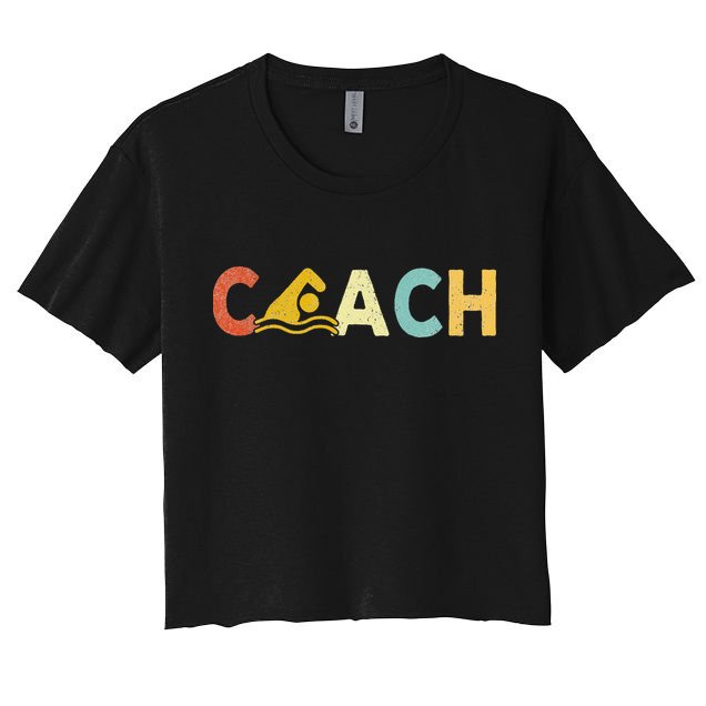 Vintage Swim Coach Swimming Coach Swim Teacher Swimmer Retro Crop Top