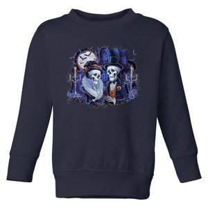 Victorian Skeleton Couple Gothic Halloween Graphic Toddler Sweatshirt