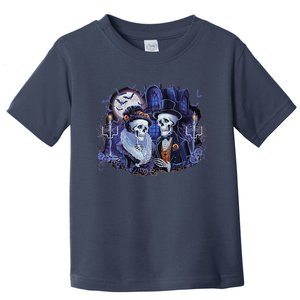 Victorian Skeleton Couple Gothic Halloween Graphic Toddler T-Shirt