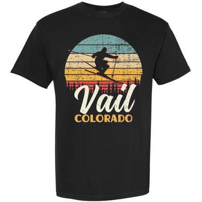 Vail Skiing Colorado Vintage Mountain Ski Garment-Dyed Heavyweight T-Shirt