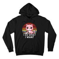 Vintage Sunset Cat I Do What I Want Boy Girl Tall Hoodie