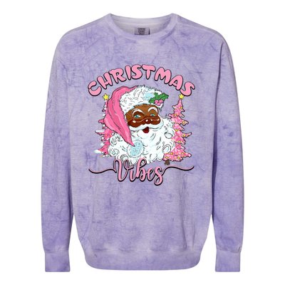 Vintage Santa Claus Christmas Vibes Holiday Xmas Gifts Colorblast Crewneck Sweatshirt