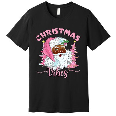 Vintage Santa Claus Christmas Vibes Holiday Xmas Gifts Premium T-Shirt