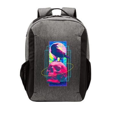 Vaporwave Skull & Crow Halloween Retro Aesthetic Art Vector Backpack