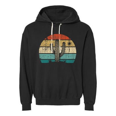 Vintage Saguaro Cactus Cactus Sunset Opuntia Garment-Dyed Fleece Hoodie