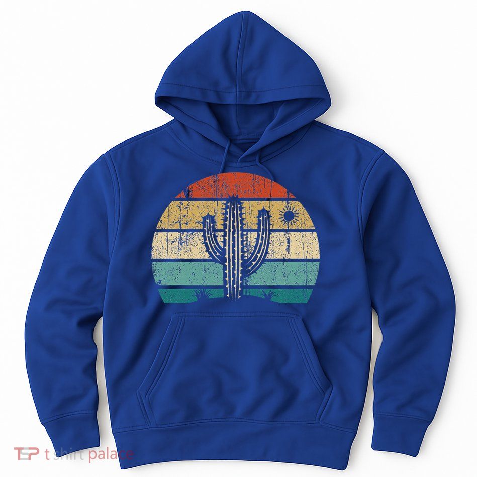 Vintage Saguaro Cactus Cactus Sunset Opuntia Hoodie