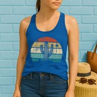 Vintage Saguaro Cactus Cactus Sunset Opuntia Womens Tank Top