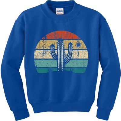 Vintage Saguaro Cactus Cactus Sunset Opuntia Kids Sweatshirt